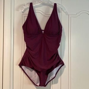 Plum one piece bathing suit